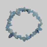 Bracelet extensible en perles d'Aigue-marine naturelle  - 1pièce