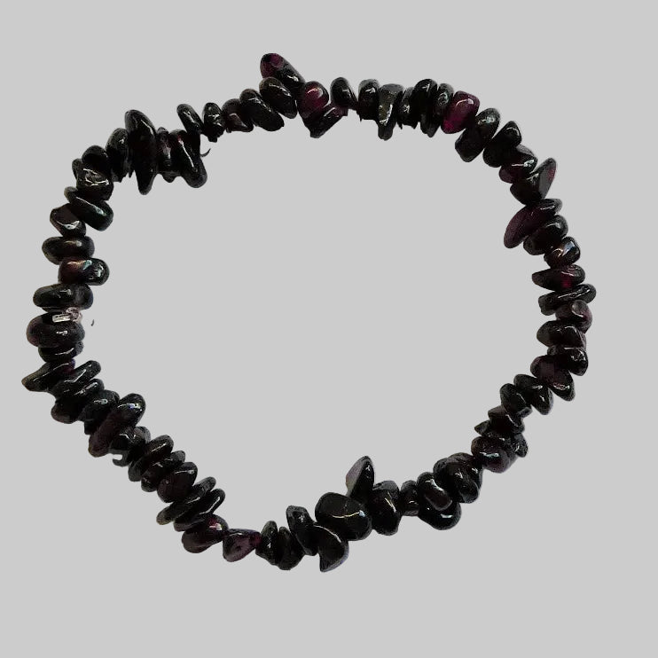Bracelets extensibles perles de pierres précieuses naturelles - Grenat (1pce)