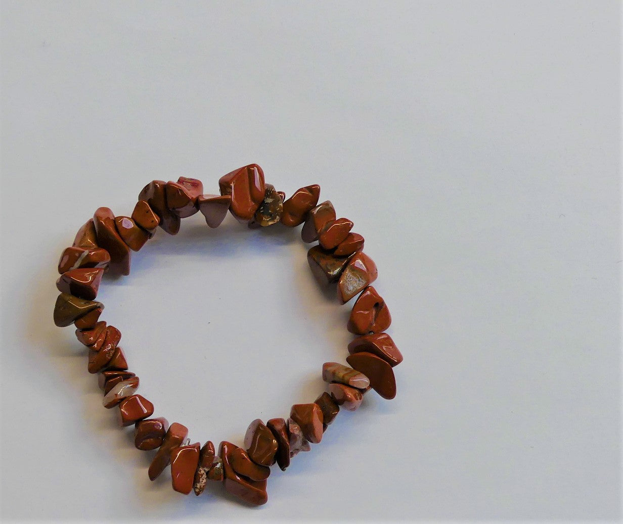 Bracelet Extensible en Perles de Jaspe Rouge Naturel - 1 pièce