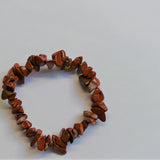 Bracelet Extensible en Perles de Jaspe Rouge Naturel - 1 pièce