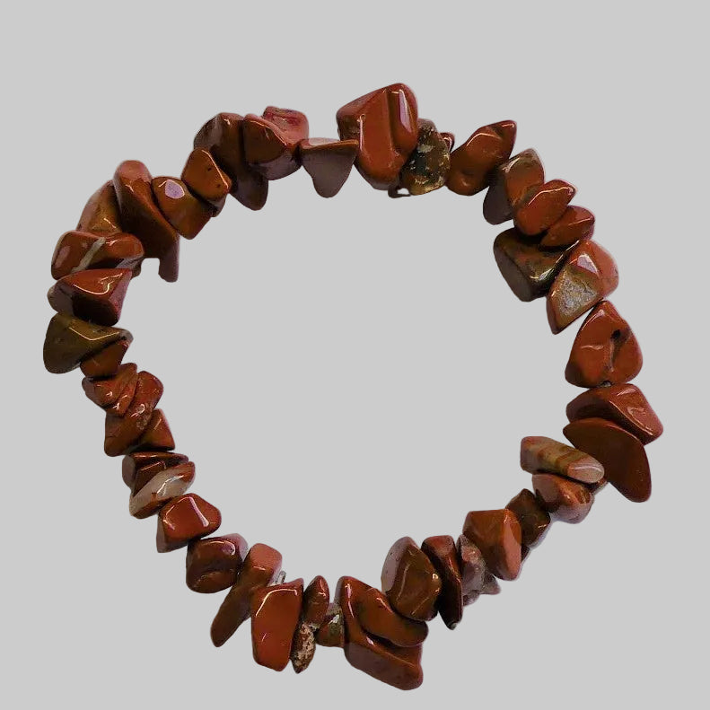 Bracelet Extensible en Perles de Jaspe Rouge Naturel - 1 pièce