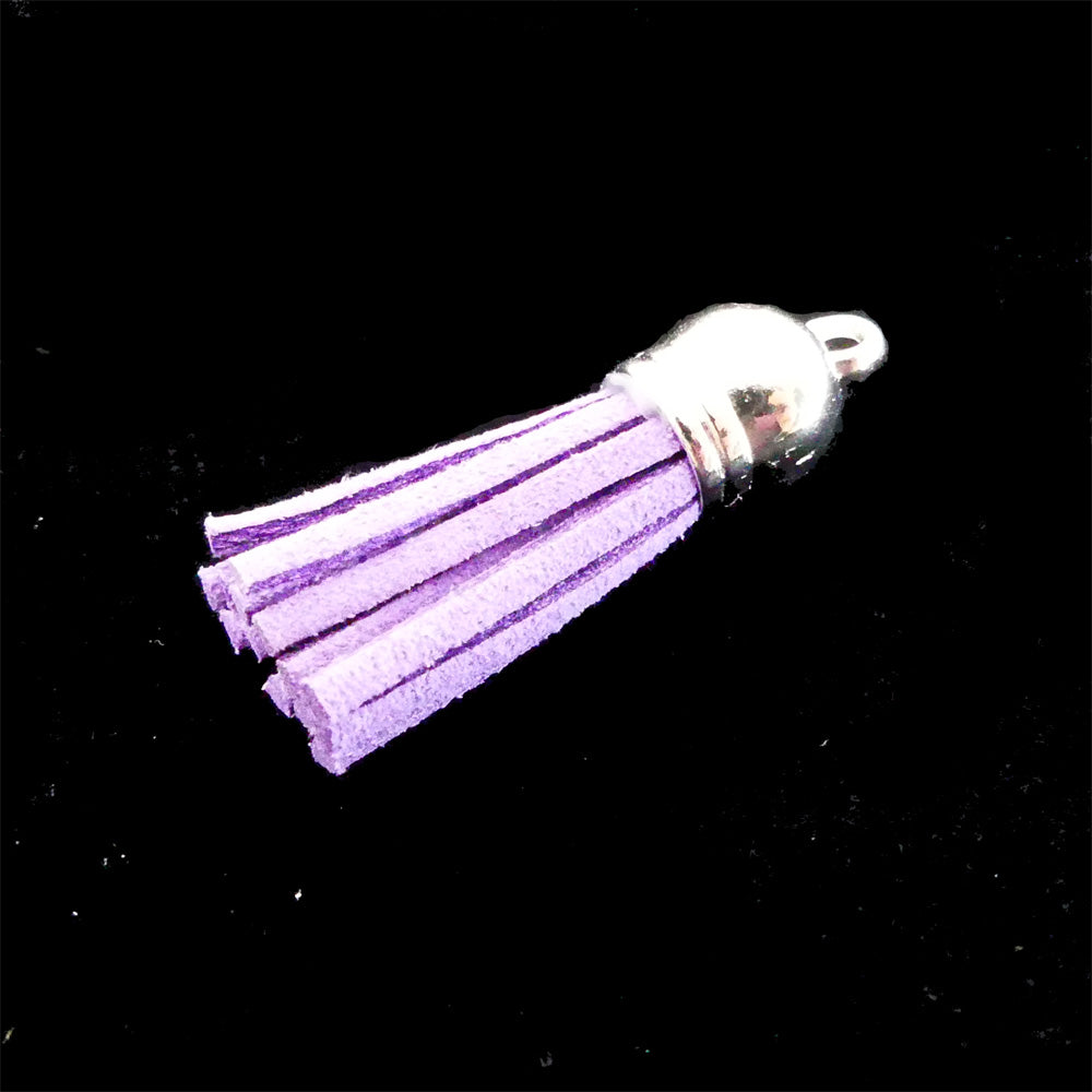 Pompon en cuir Violet (1 pce)