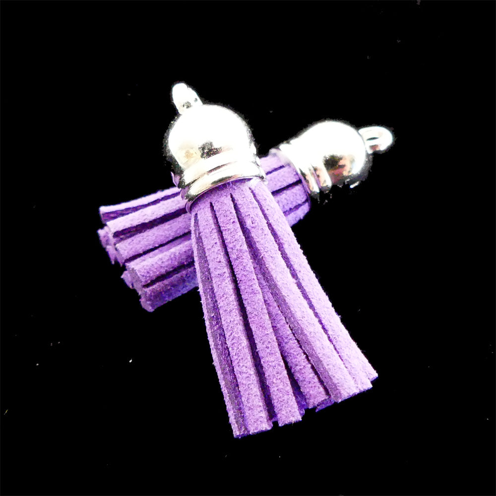 Pompon en cuir Violet (1 pce)