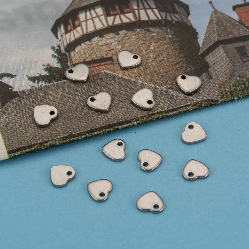 Pendentif  "Coeur"-Argenté-10pces