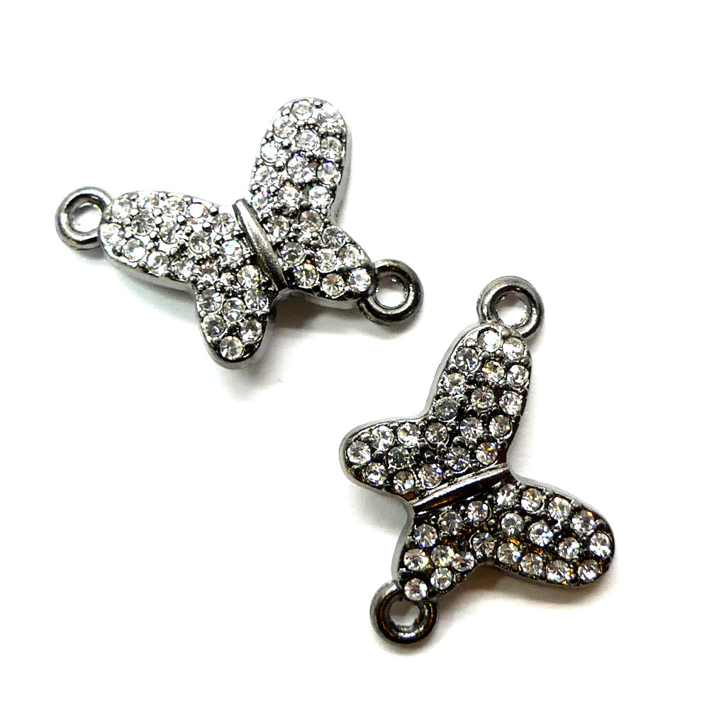 Liens - Papillon charme gunmetal (1pce)
