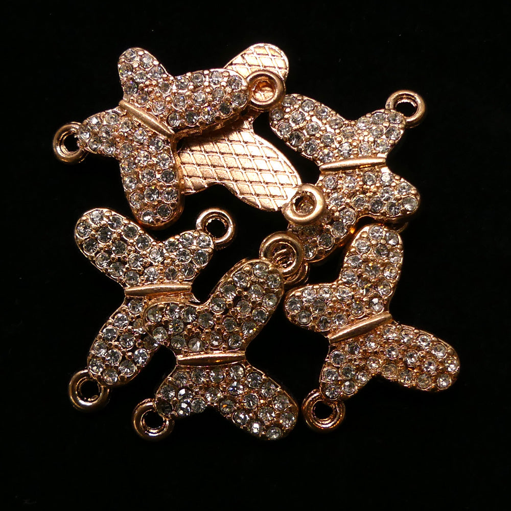 Liens - Papillon charme Or Rose (1pce)