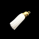 Pompon en cuir, Blanc (1 pce)