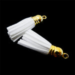 Pompon en cuir, Blanc (1 pce)