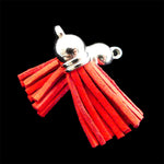 Pompon en cuir Rouge (1 pce)