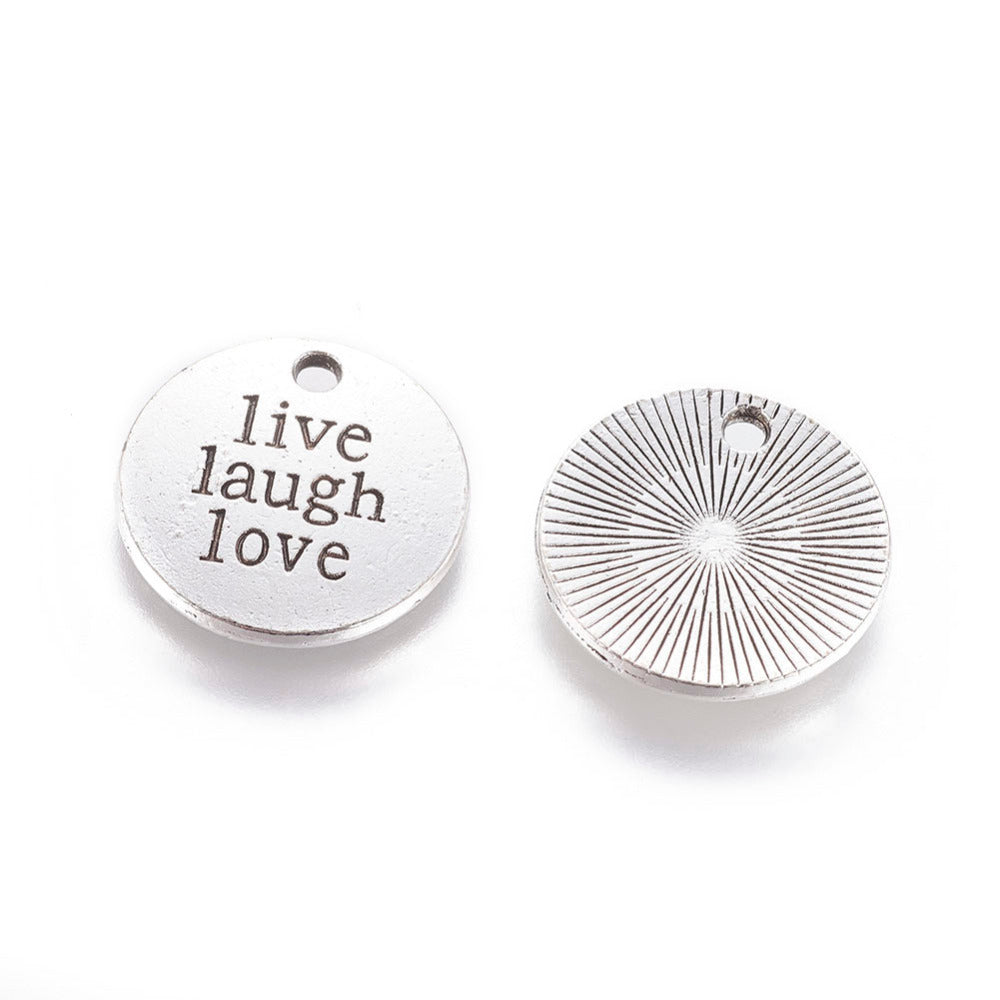 Pendentif "Live laugh Love " - Argent (2 pces)