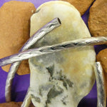 Tube courbé en laiton argenté strié 40 mm (2 pces)