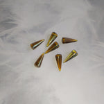 Perle Pointe en verre pressé - Brun reflets jaune - 1 pce