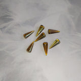 Perle Pointe en verre pressé - Brun reflets jaune - 1 pce