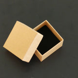 Boîte emballage cadeau pour bague, kraft brun 5 x 5 x 3 cm