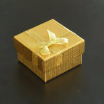 Boîte emballage cadeau nœud papillon doré 5 x 5 x 3.1 cm