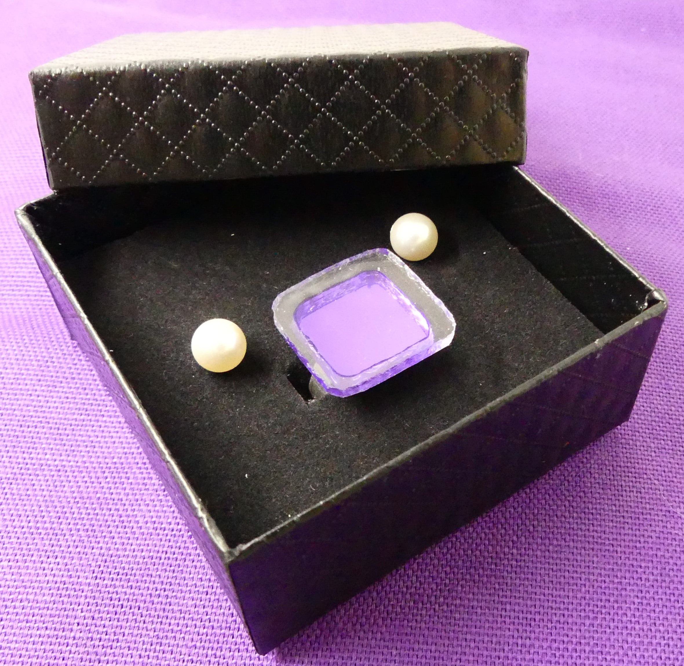 Boîte emballage cadeau noir 7.5 x 7.5 x 3.5 cm