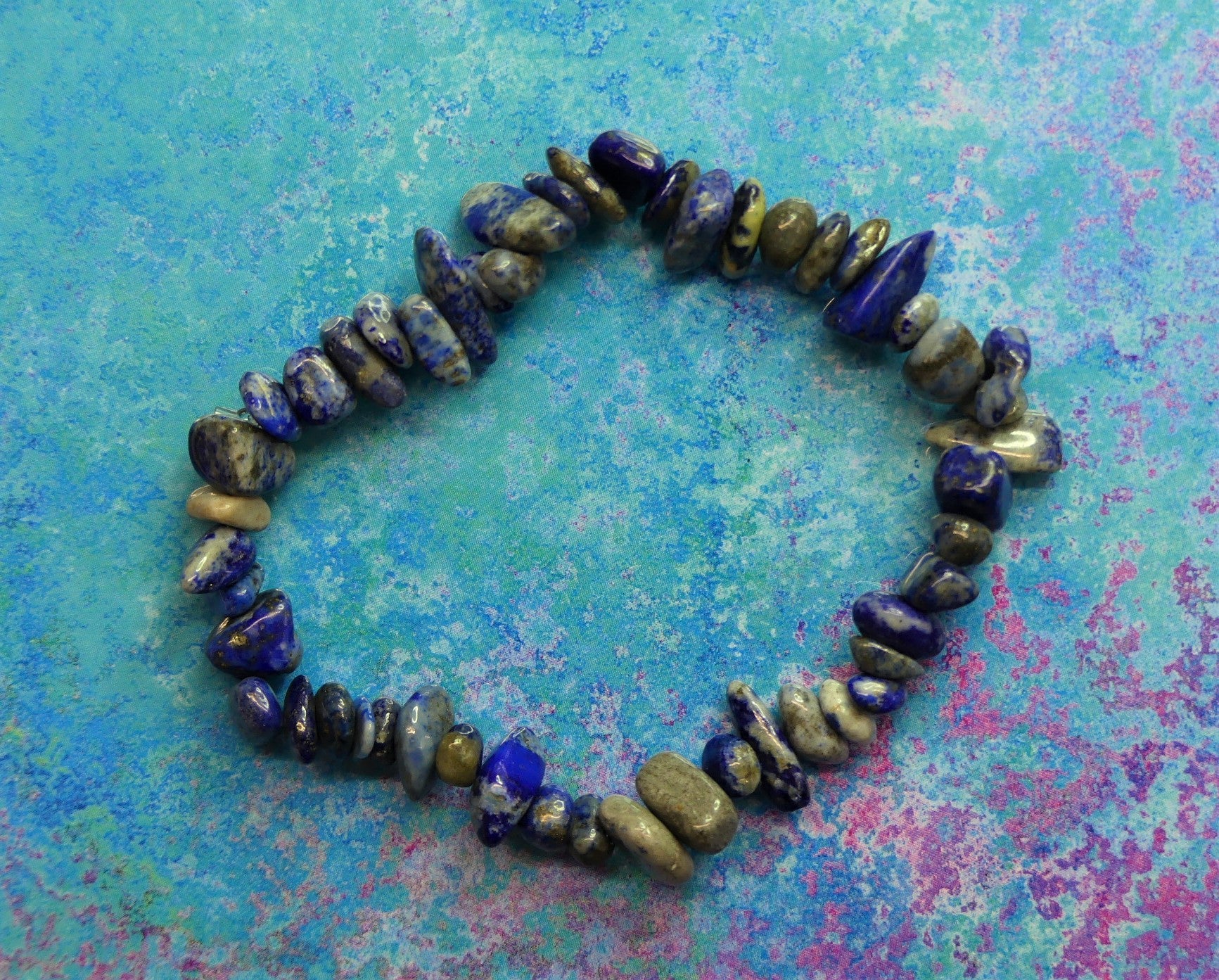 Bracelet Extensible en Perles de Lapis-Lazuli naturel - 1 pièce 