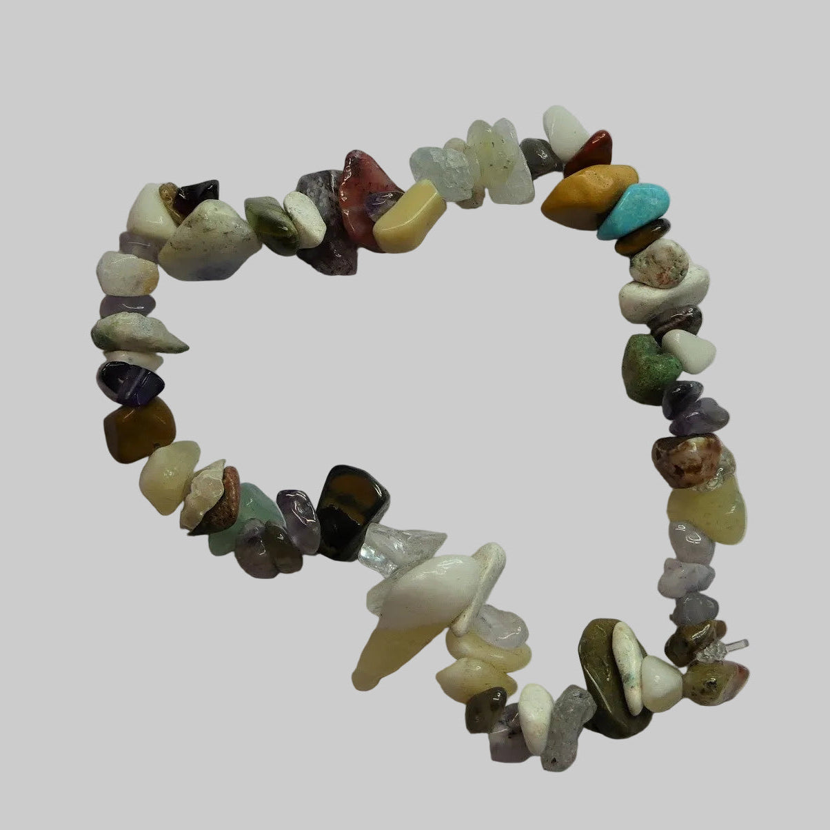 Bracelet extensible en perles de pierre mélangées naturelles et synthétiques  - 1 Pièce