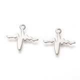 Breloques en acier inoxydable, couleur inoxydable (5 pièces)