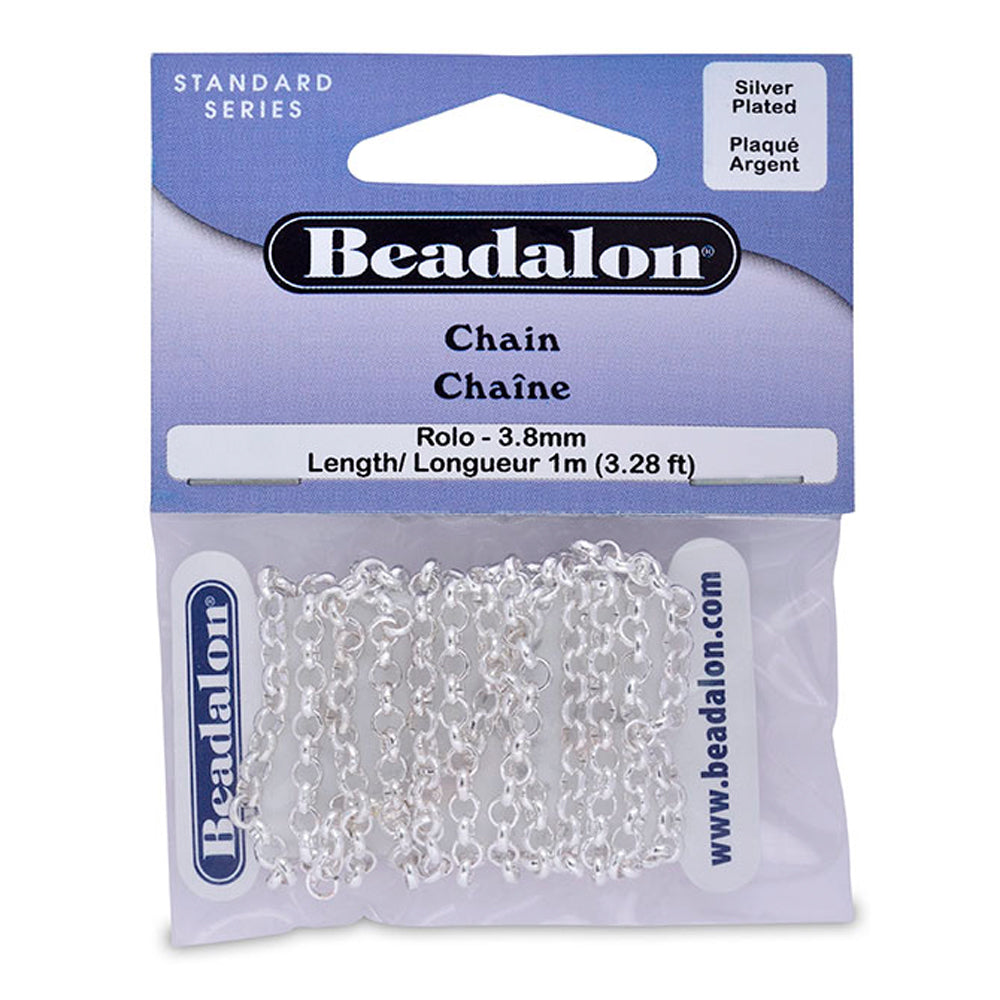 Chaîne Rolo plaqué argent 1 mètre  (1 pce)