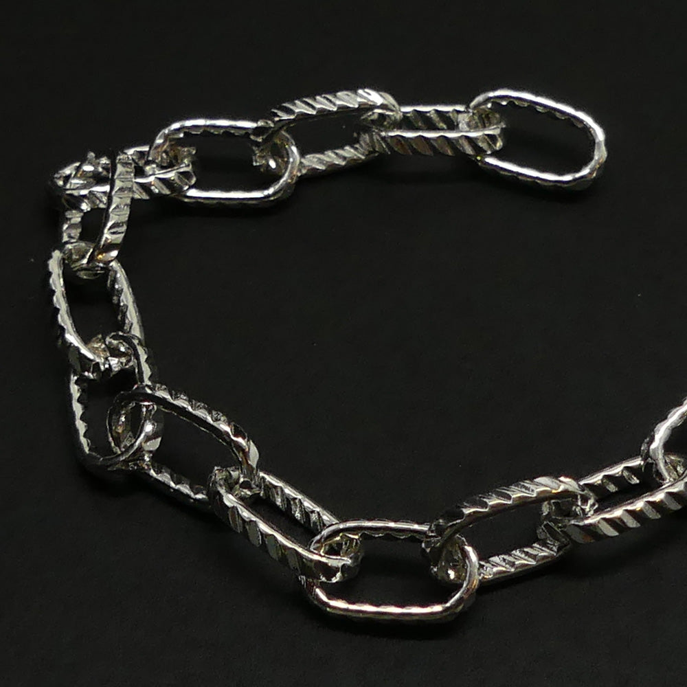 Chaîne Beadalon martelé allongé argentée (1.4 mètres)