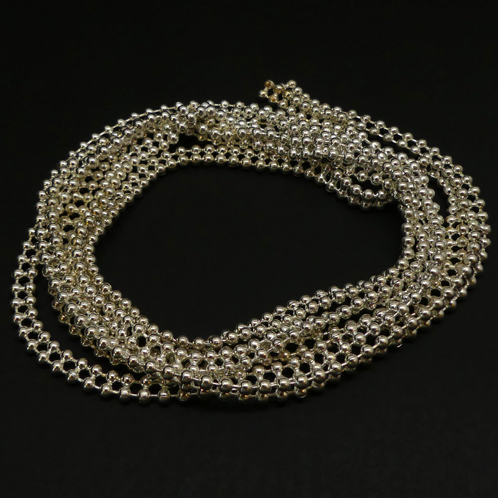 Chaîne Beadalon double perle argentée (diamètre 2 mm)