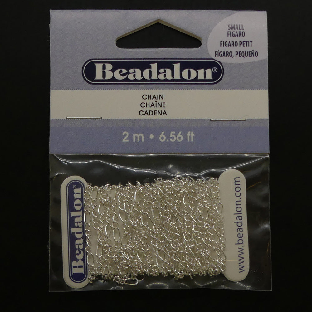 Chaîne Beadalon "Figaro" petit argenté (2 mètres)