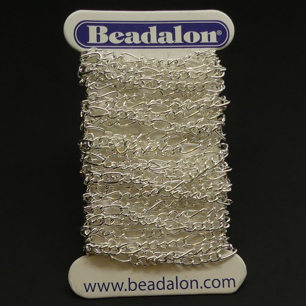 Chaîne Beadalon "Figaro" petit argenté (2 mètres)