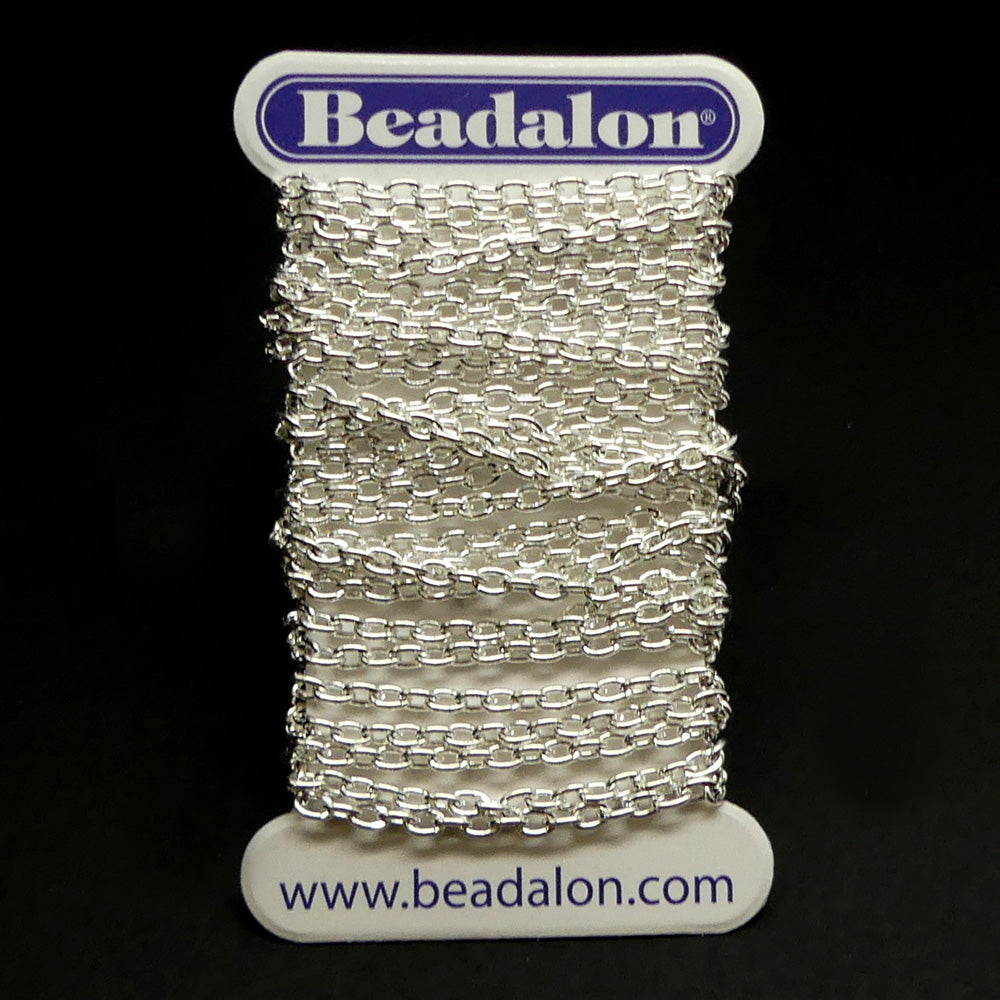 Chaîne Beadalon, petit cable, argentée (2 mètres)