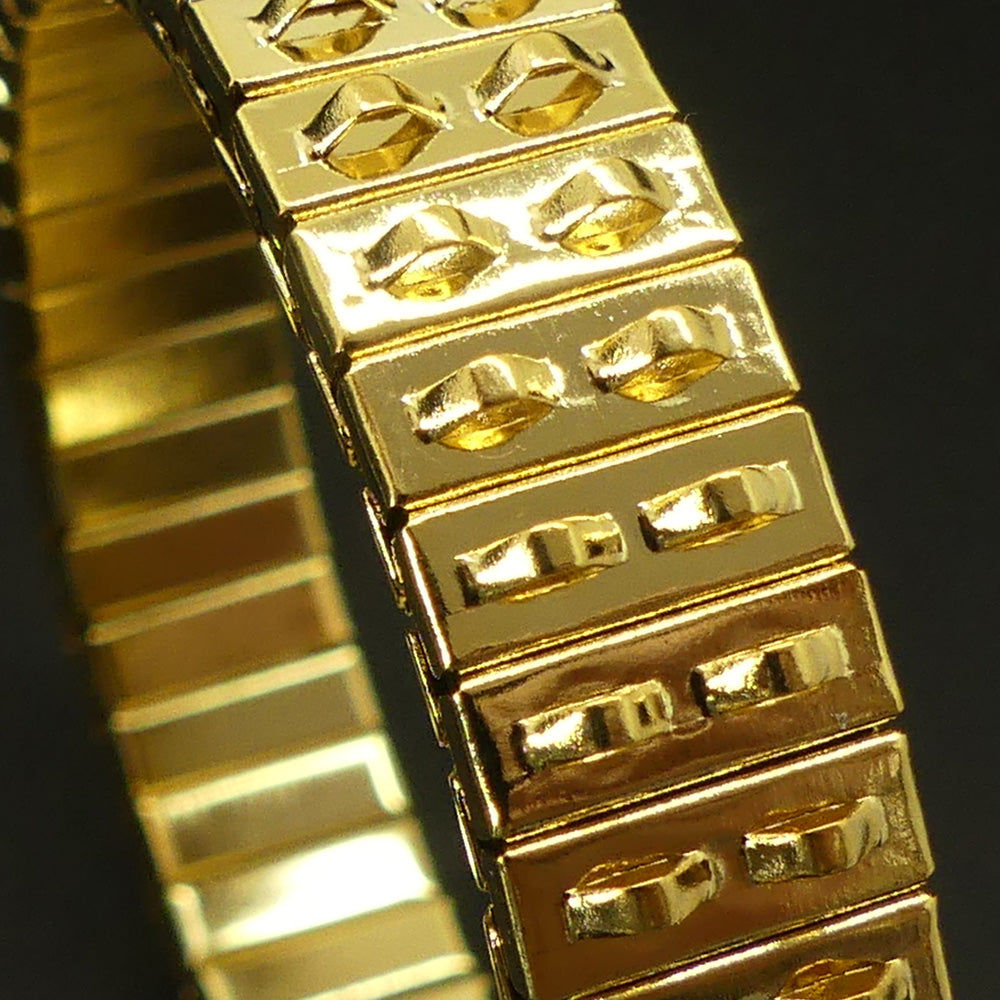 Bracelet en métal doré extensible à 2 rangs (1 pce)