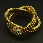 Bracelet en métal doré extensible à 2 rangs (1 pce)