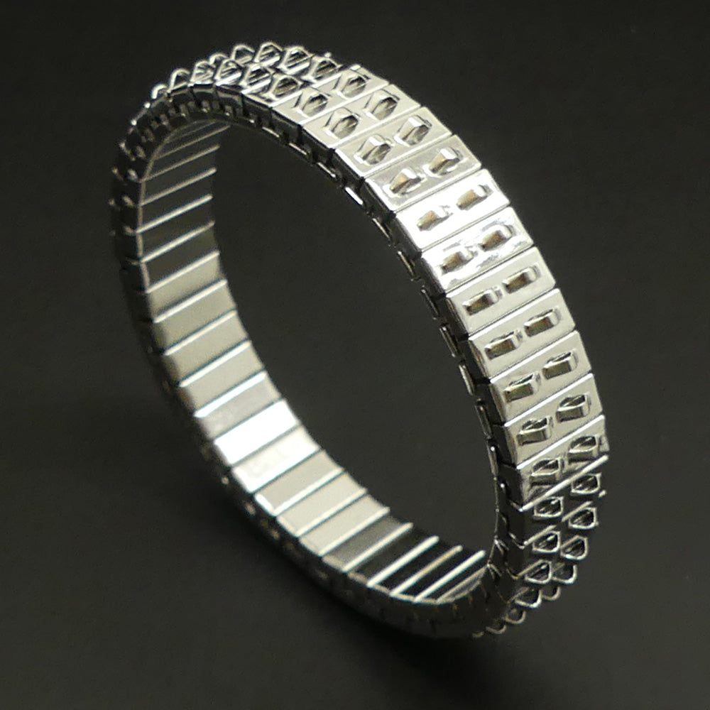 Bracelet en métal argenté extensible à 2 rangs (1 pce)