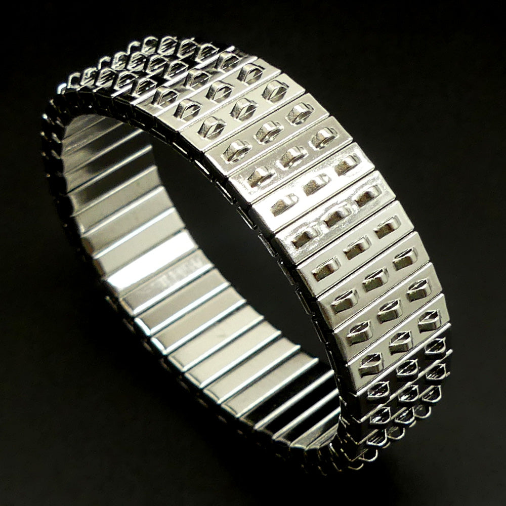 Bracelet en métal argenté extensible 3 rangs (1 pce)