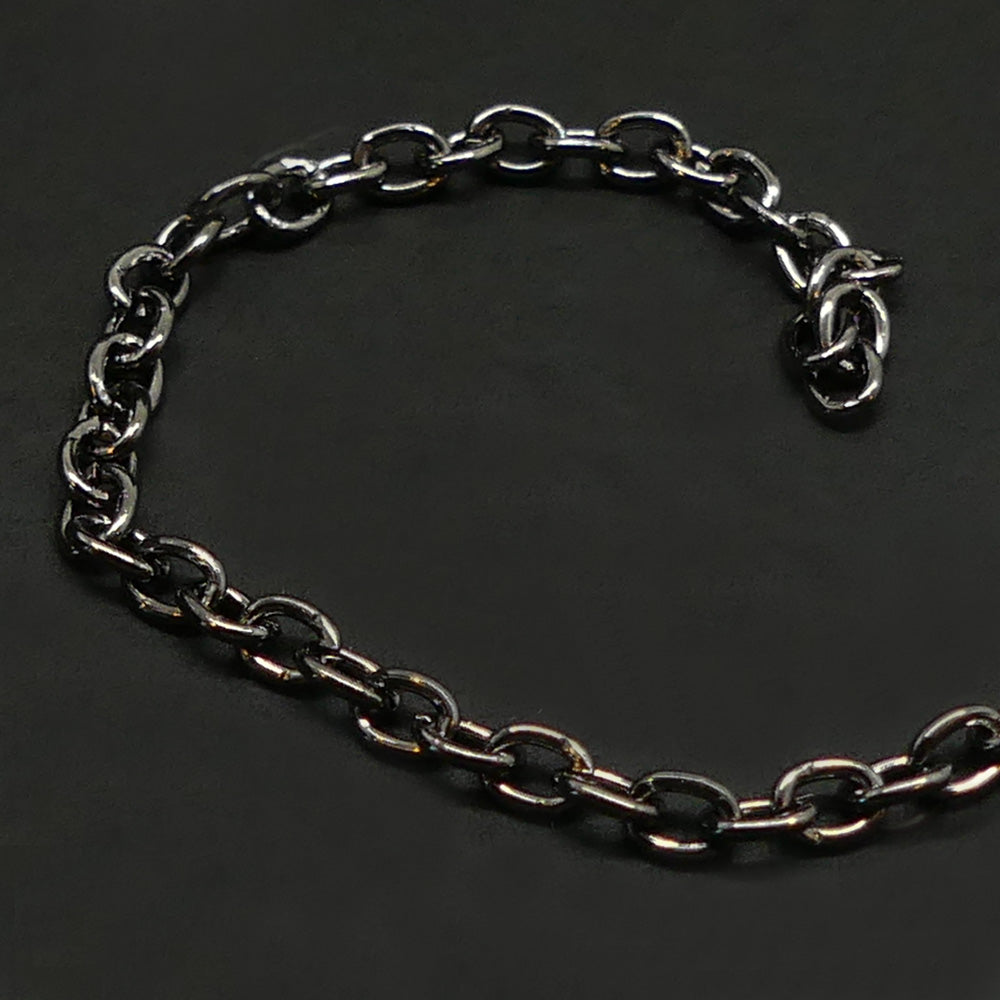 Chaîne Beadalon fine maillons ovales hématite (à la pièce)