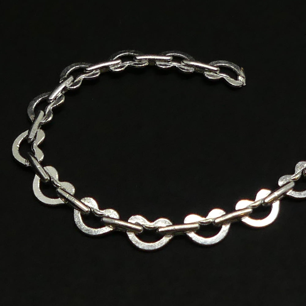 Chaîne Beadalon coeur et tirets argentée (1 mètre)