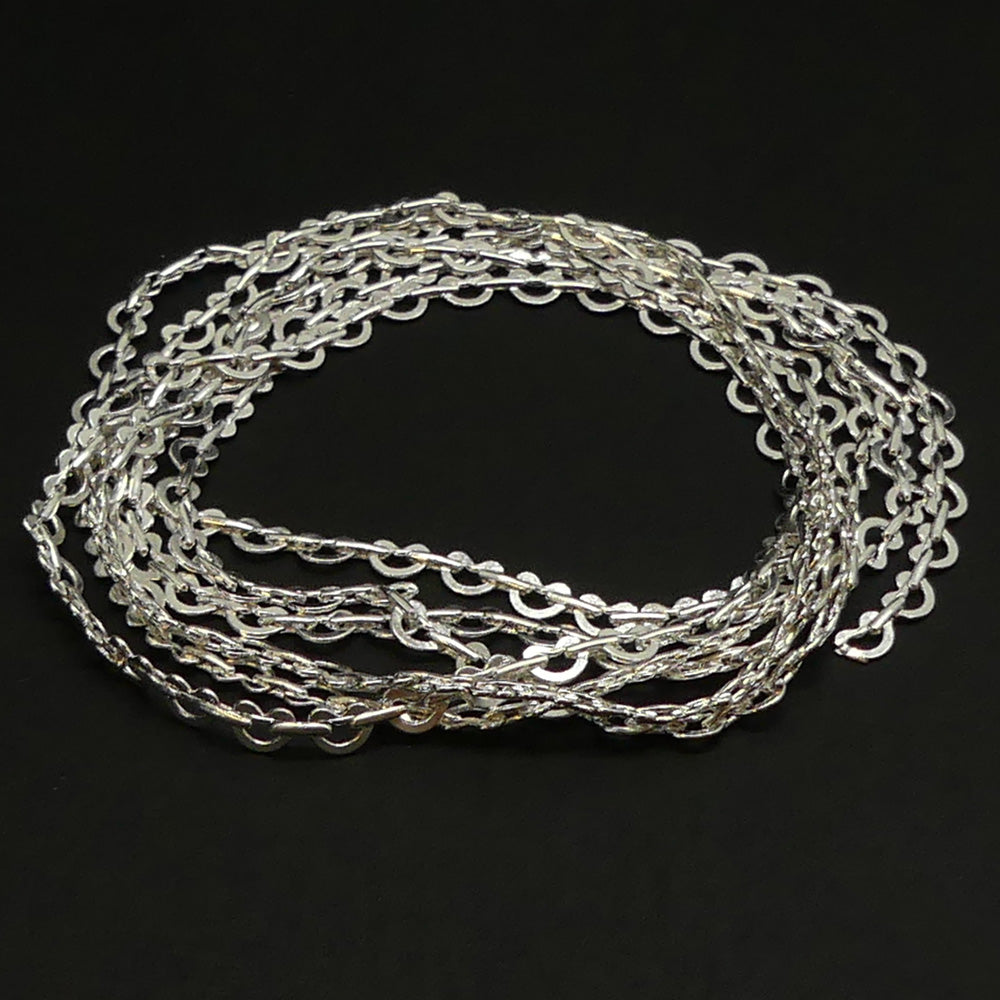 Chaîne Beadalon coeur et tirets argentée (1 mètre)