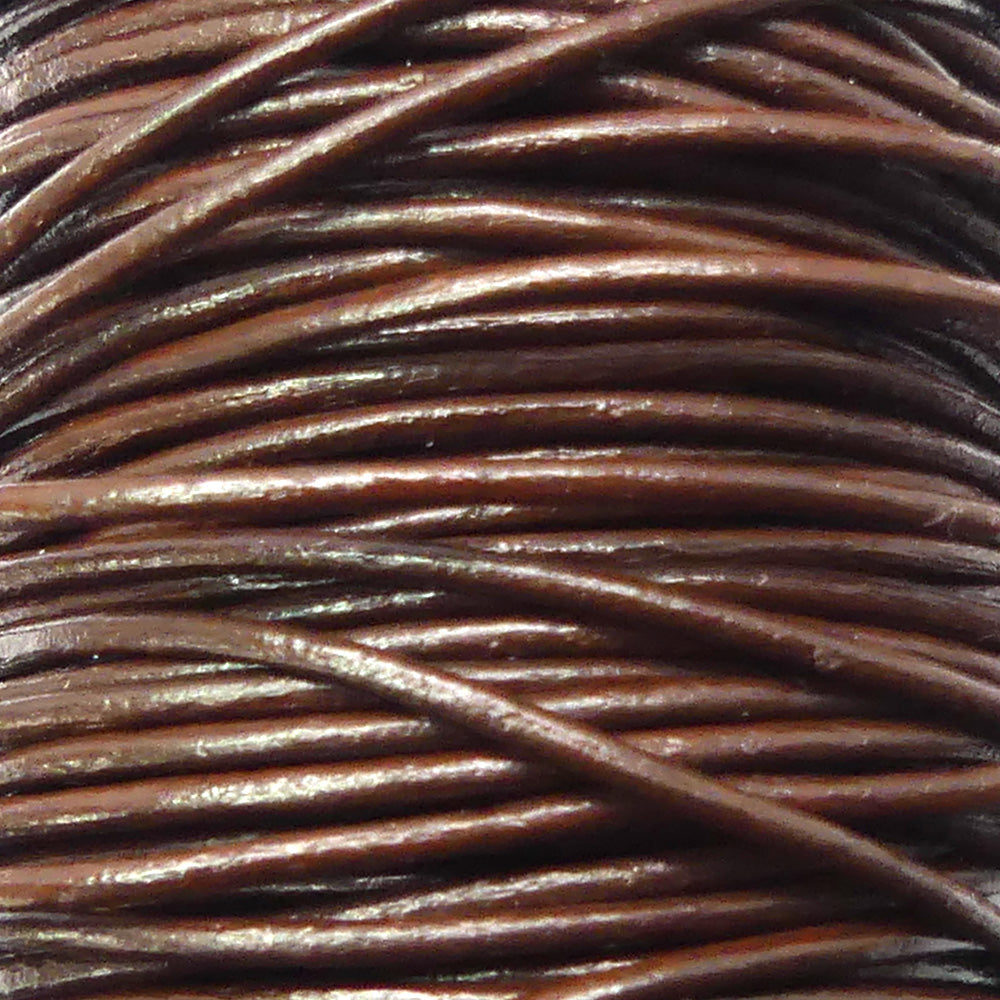 Cordon de cuir d'Inde - Red Brown (au mètre)