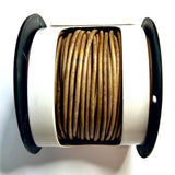  Cordon rond d'Inde - Teinté Antique Naturel 2 mm (1 mètre)