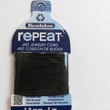 REPEAT - Cordon noir tressé en PET 100% recyclé - (1 pce)