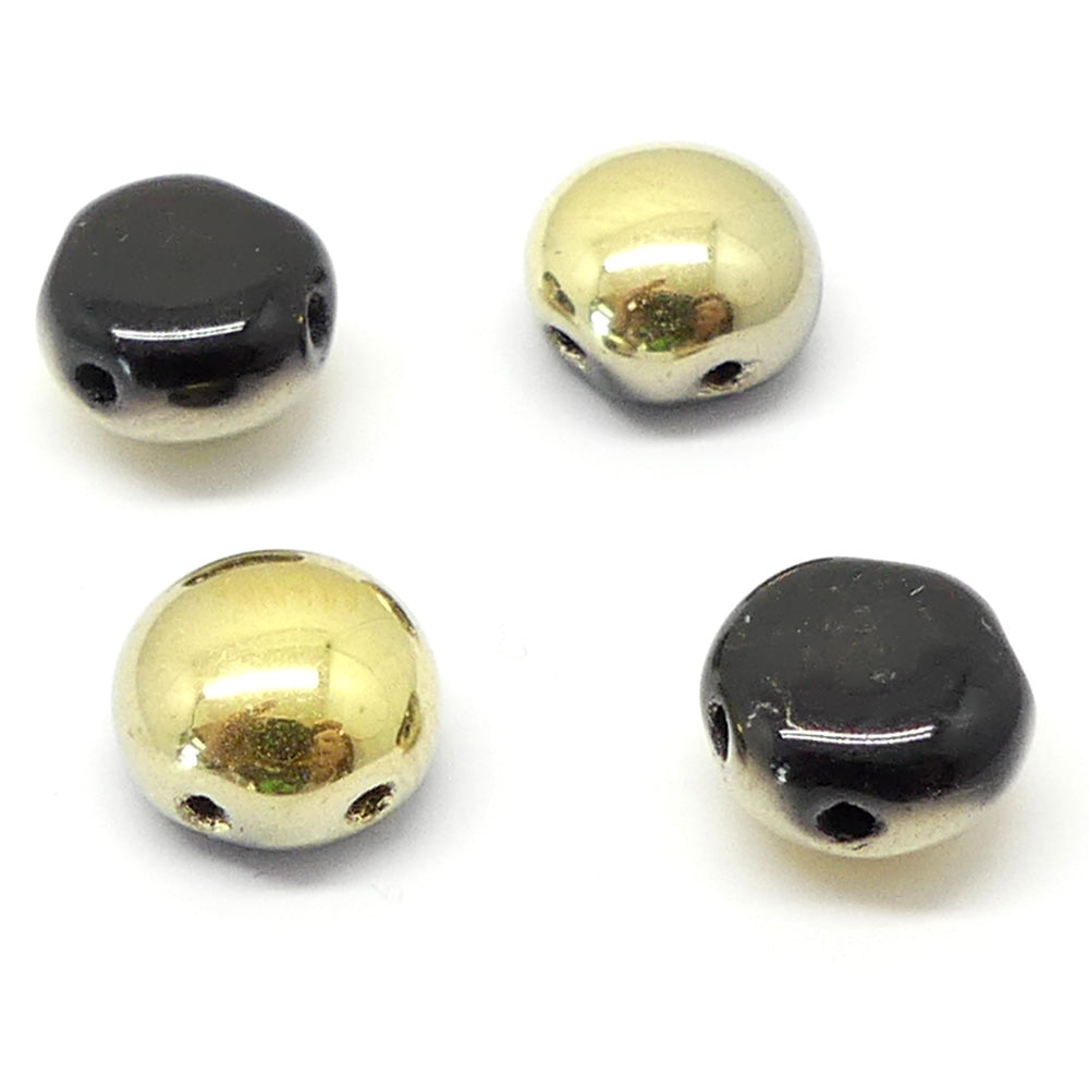 Preciosa Candy 8 - Opaque Black Gold Amber Half (20 pces)