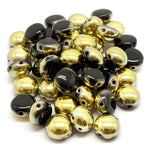 Preciosa Candy 8 - Opaque Black Gold Amber Half (20 pces)