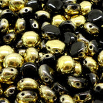 Preciosa Candy 8 - Opaque Black Gold Amber Half (20 pces)