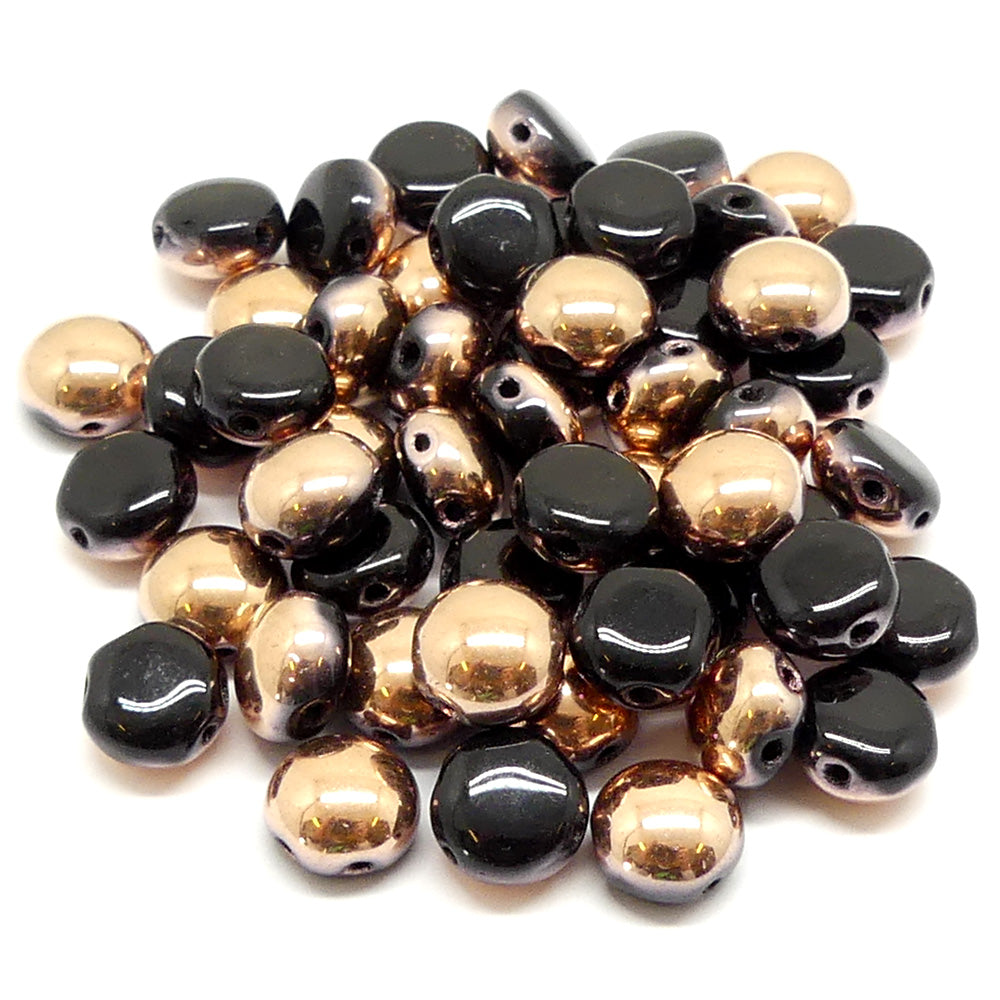 Preciosa Candy 8 - Opaque noir Or Capri Half (20 pces)