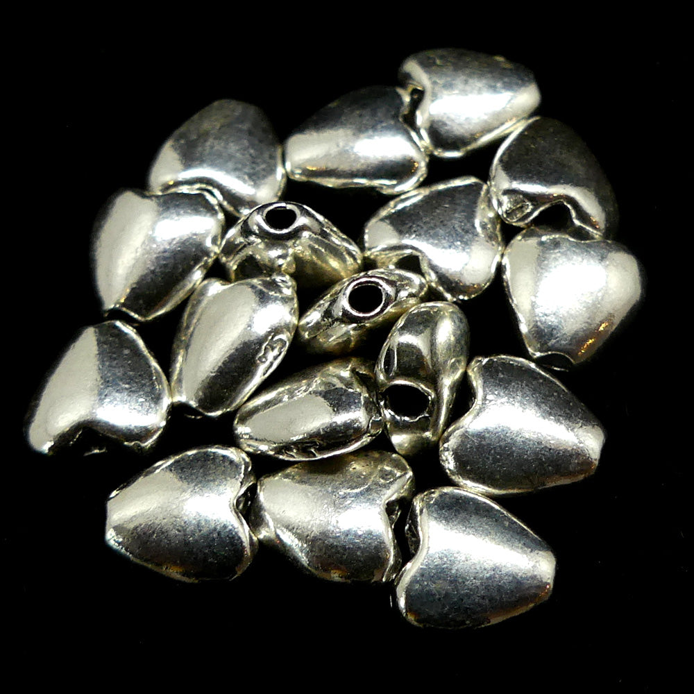 Perle Cœur Argent Sterling 7 x 3 mm (la pièce)