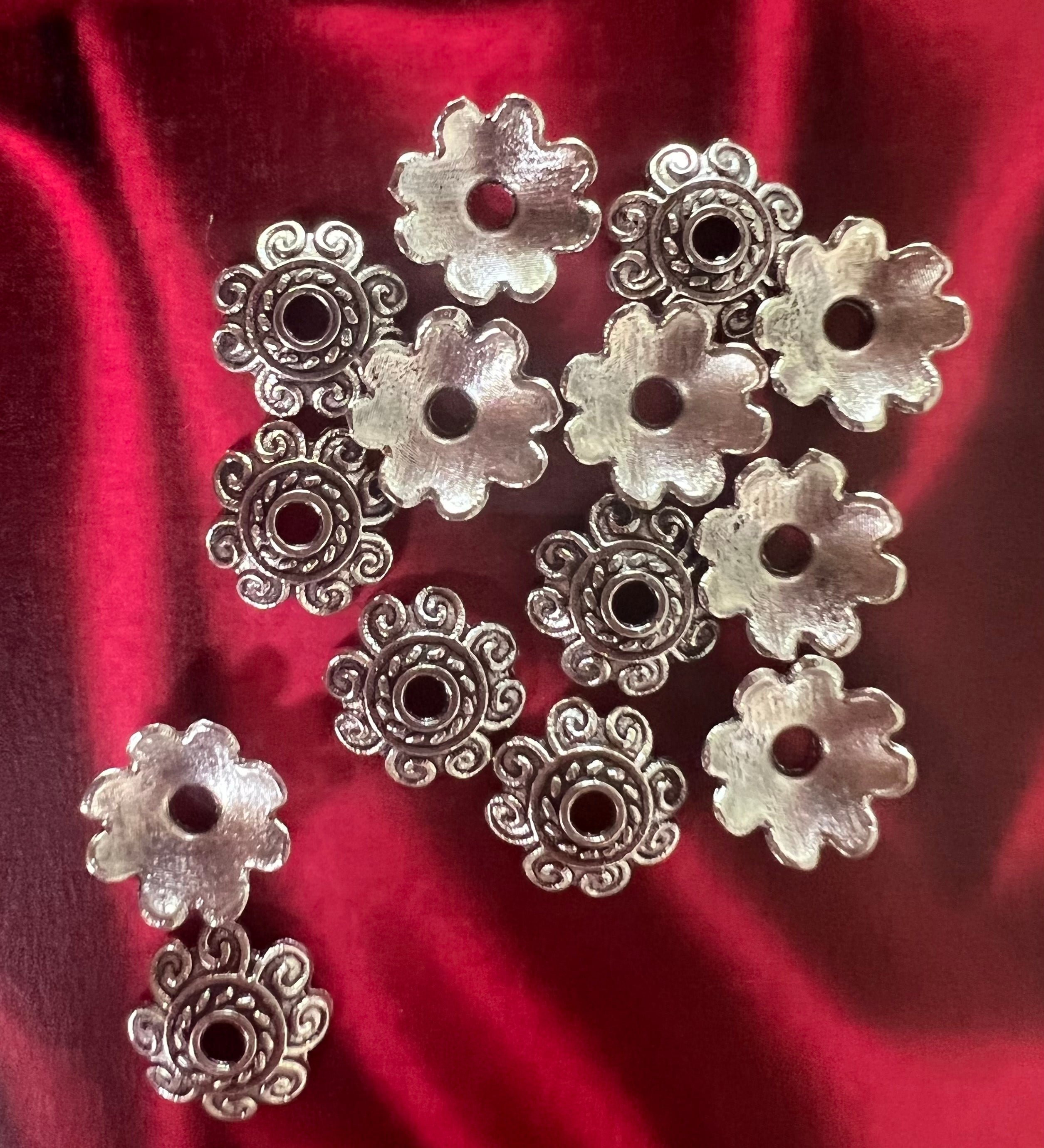 Couvre-perle jolie fleur style tibet (4 pces)