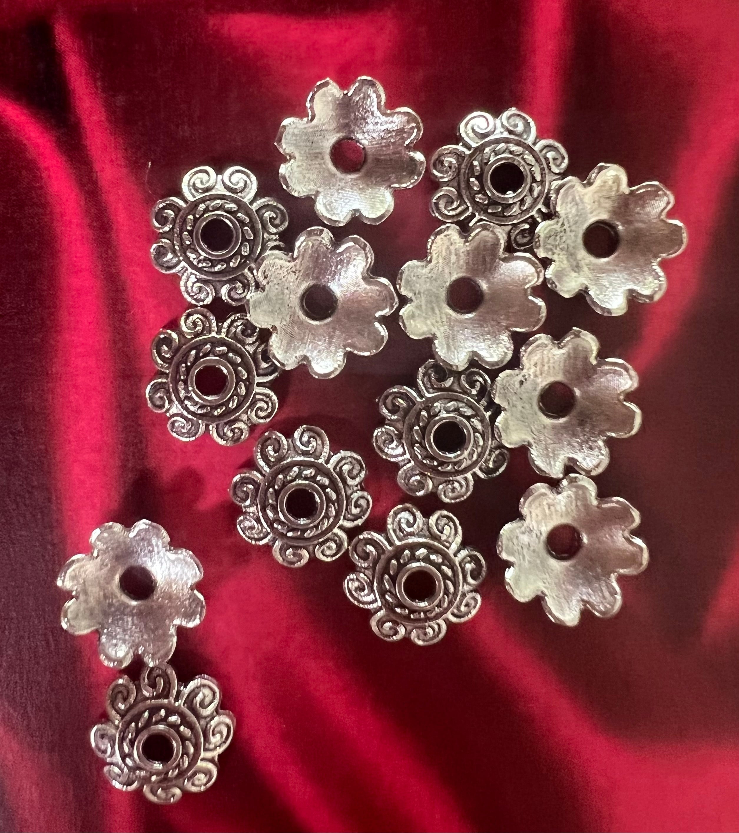 Couvre-perle jolie fleur style tibet (4 pces)