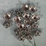 Couvre-Perle fleur 11 mm argenté (5pièces)