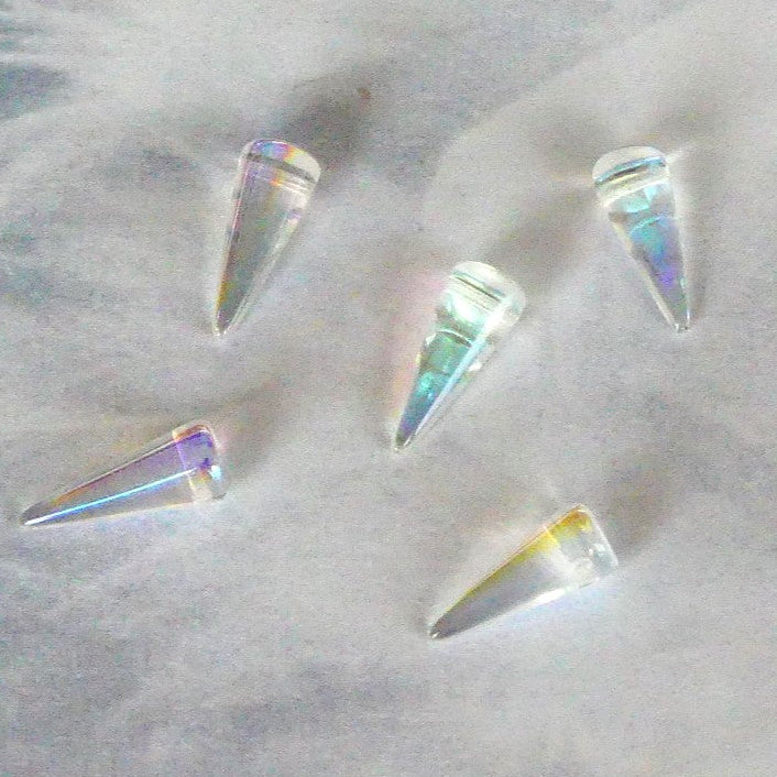 Pointe en verre pressé - Cristal AB - 1 pce