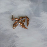 Perle Pointe en verre pressé - Cuivre Transparent - 1pce