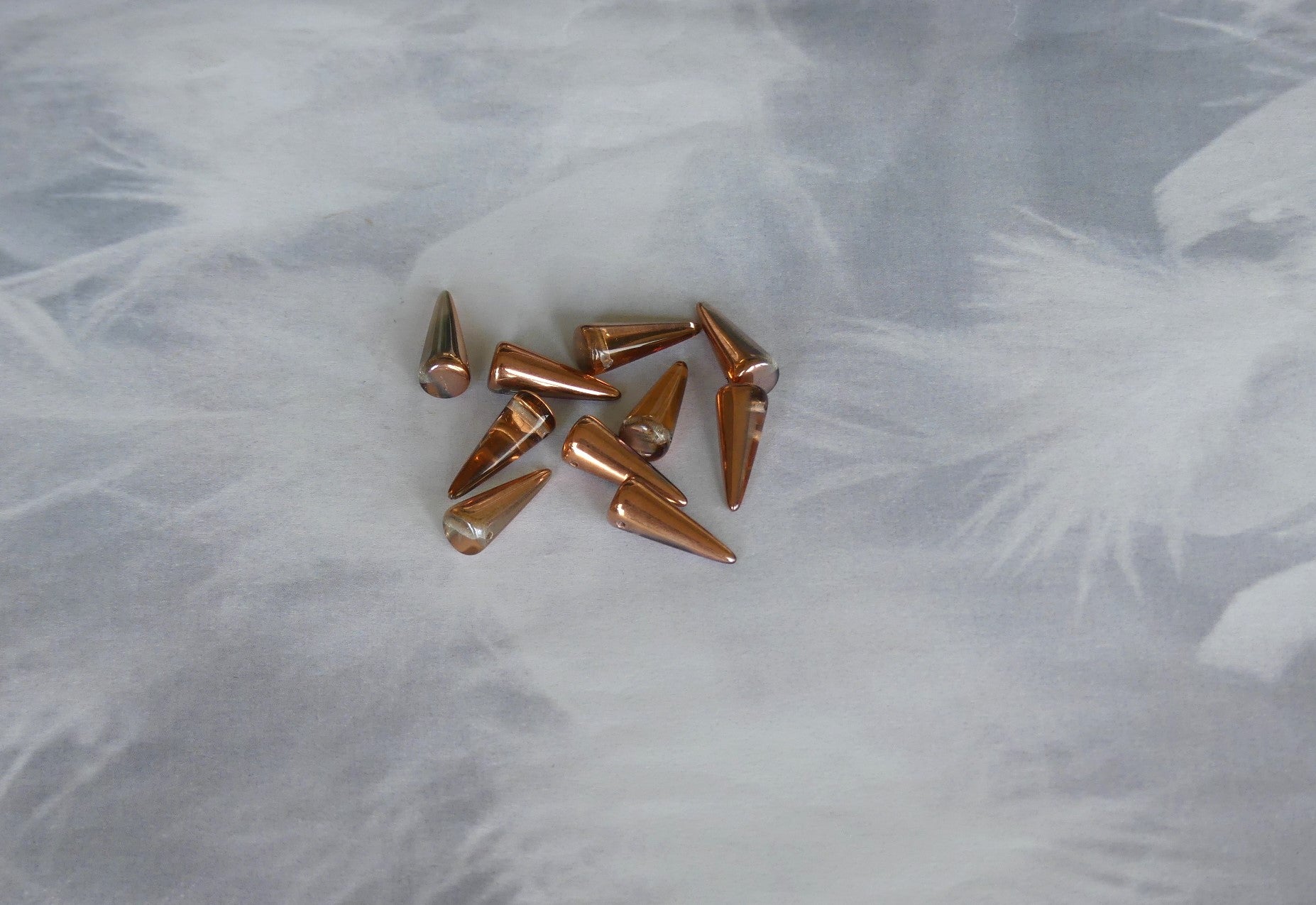 Perle Pointe en verre pressé - Cuivre Transparent - 1pce